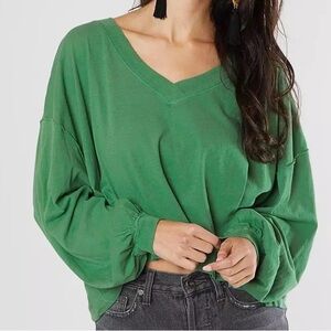 Free People Green Oversized Shirt